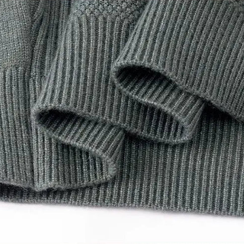 Men's Jacquard Knit Jumper – Textured Mock Neck Sweater – view 9