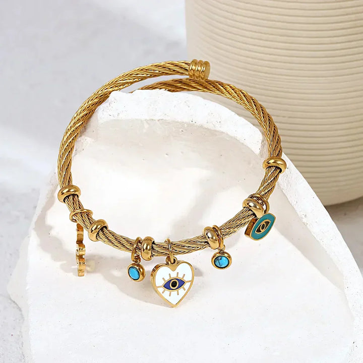 Women's Gold-Plated Charm Bracelet – Stainless Steel Jewellery – view 4