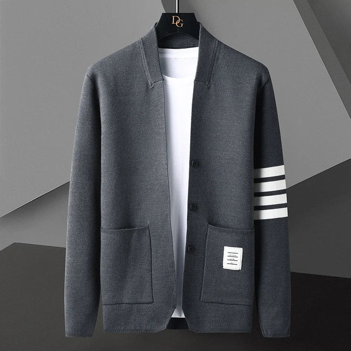 Men's Knitted Button-Up Cardigan – Lightweight Layering Knitwear – view 7