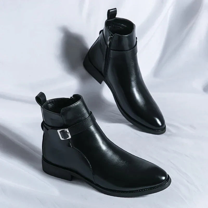 Men's Leather Chelsea Boots – Smart Casual Zip Ankle Boots