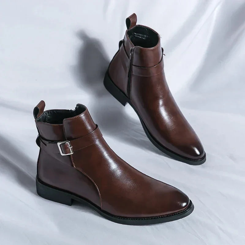Men's Leather Chelsea Boots – Smart Casual Zip Ankle Boots – view 3