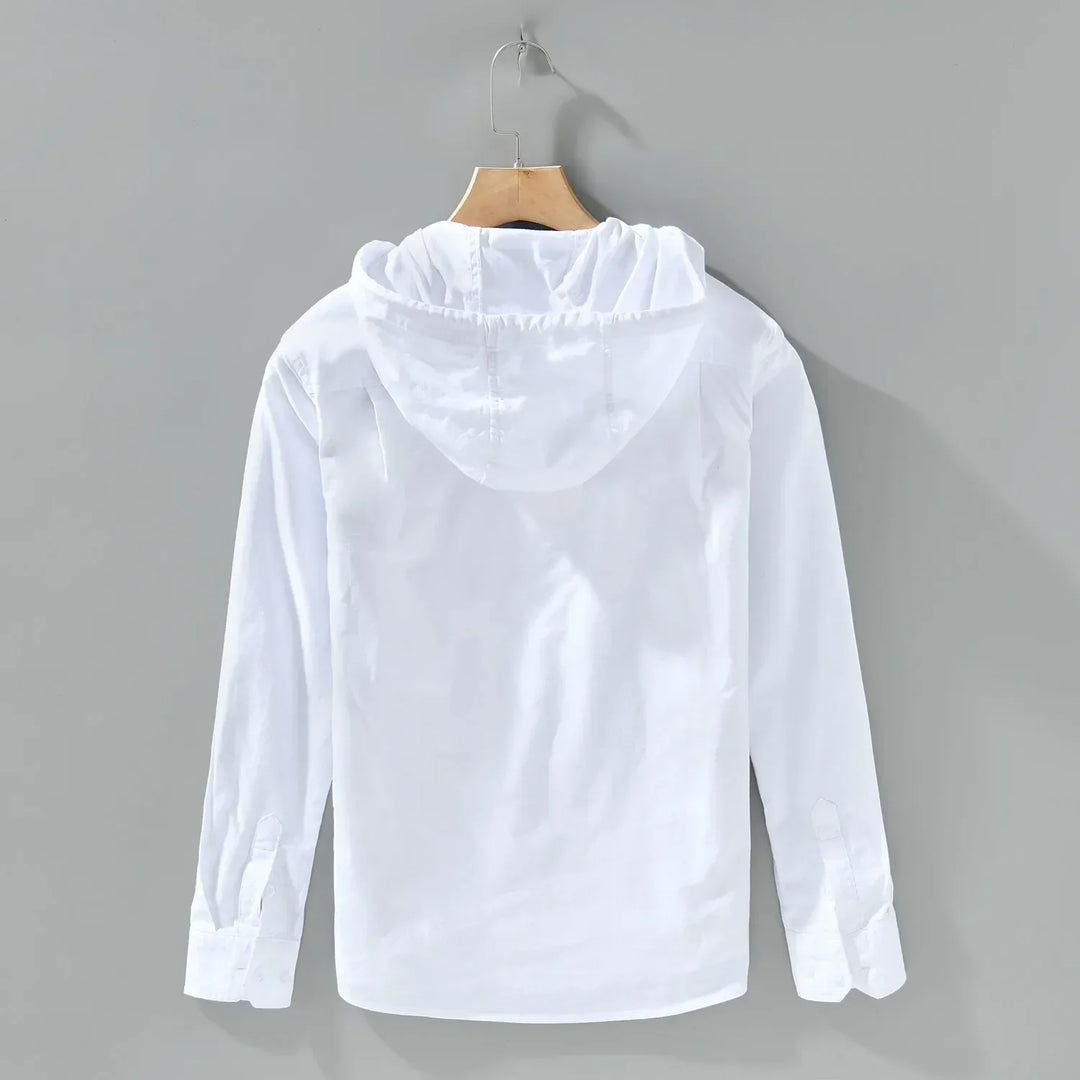 Men's 100% Cotton Shirt – Minimalist Smart Casual Classic – White