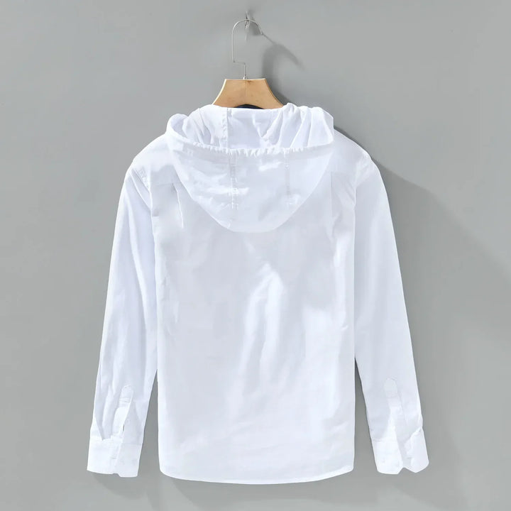 Men's 100% Cotton Shirt – Minimalist Smart Casual Classic – White