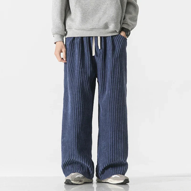 Men's Corduroy Trousers – Kyoto Relaxed Straight-Leg Minimalist – view 5
