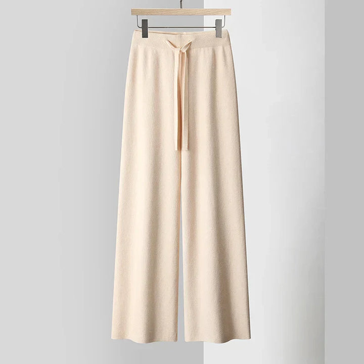 Women's Cashmere-Blend Wide-Leg Knit Trousers – Soft Lounge Luxury
