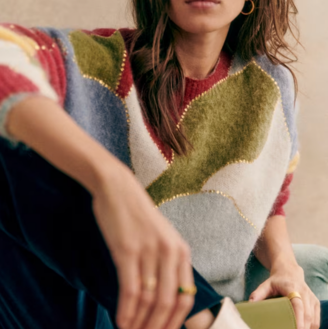 Women's Cashmere Blend Crew Neck Jumper – Soft Marled Knit – view 4