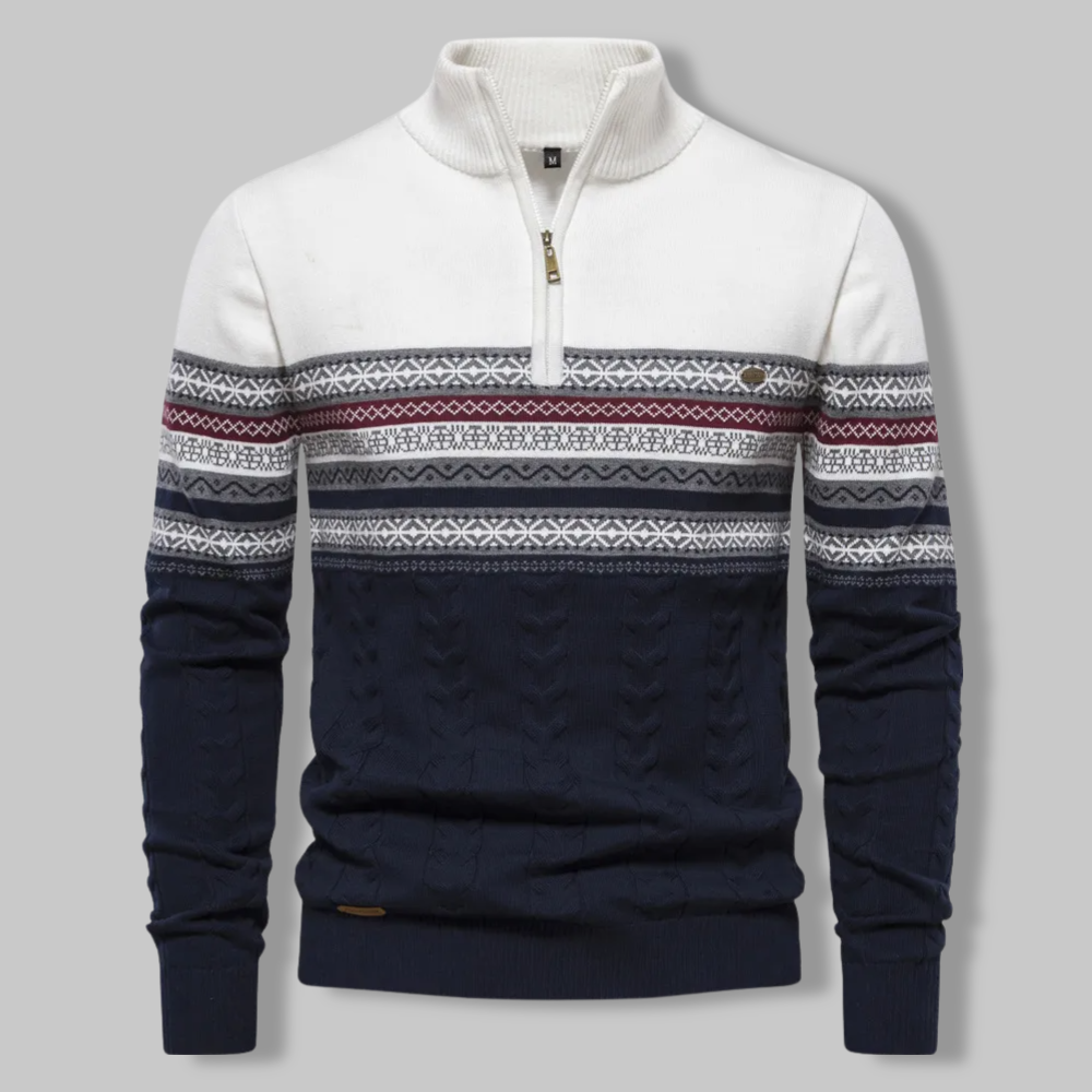 Men's Everest Cable Knit Quarter Zip Jumper – Alpine Warmth