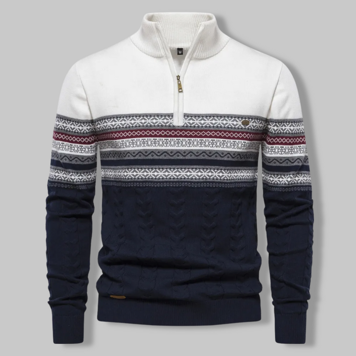 Men's Everest Cable Knit Quarter Zip Jumper – Alpine Warmth