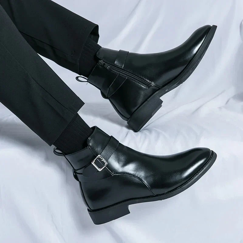Men's Leather Chelsea Boots – Smart Casual Zip Ankle Boots