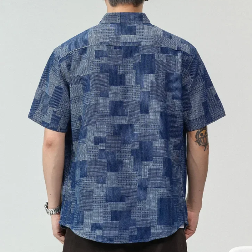 Men's Cotton Blend Check Shirt – Lightweight Relaxed Layer – view 7