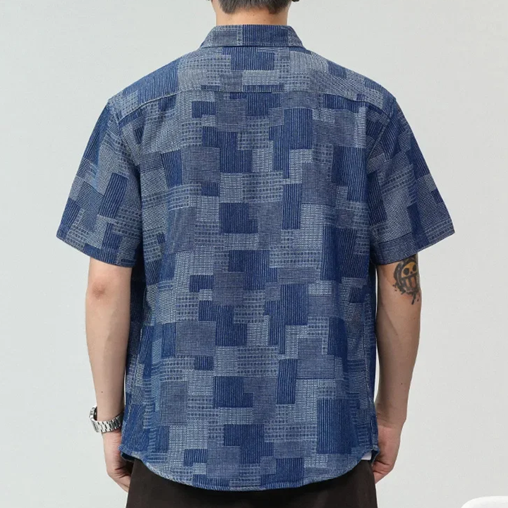 Men's Cotton Blend Check Shirt – Lightweight Relaxed Layer – view 7