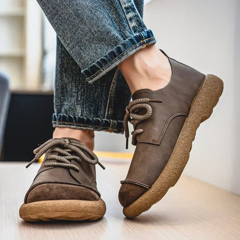 Men's Nomad Leather & Suede Sneakers – Lace-Up Trainers – view 5