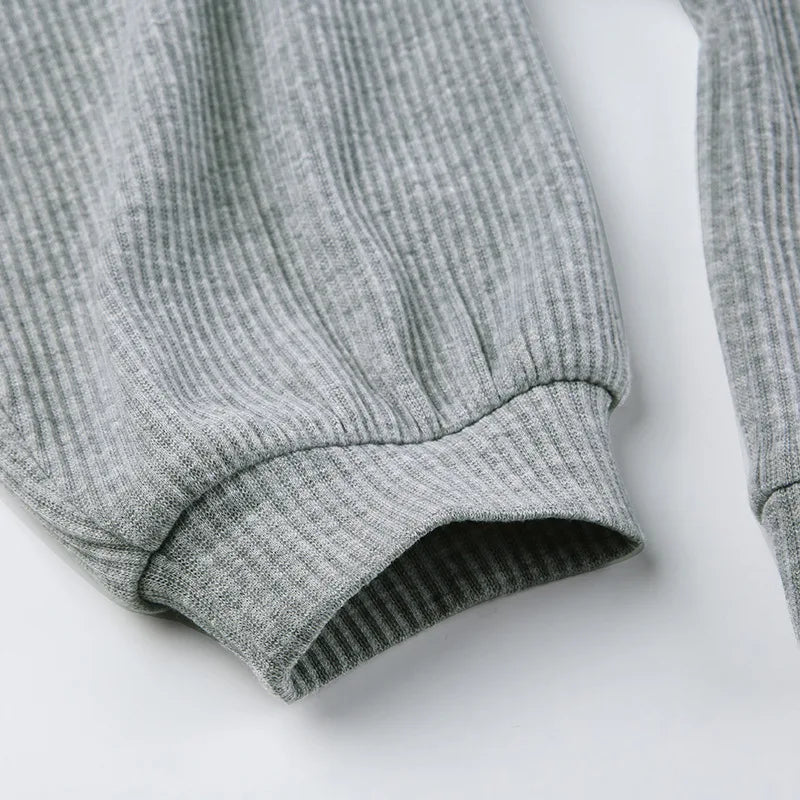 Women's Ribbed Knit Lounge Set – Ridge 3-Piece Hoodie & Shorts