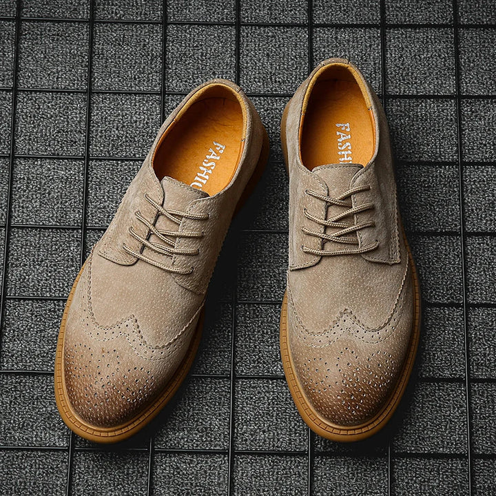 Men's Suede Wingtip Brogues – Smart-Casual Dress Shoes