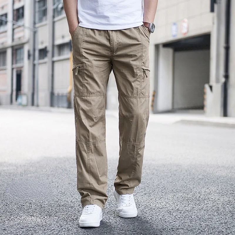 Men's Cotton Cargo Trousers – Tech Relaxed Fit Utility Pockets – view 2