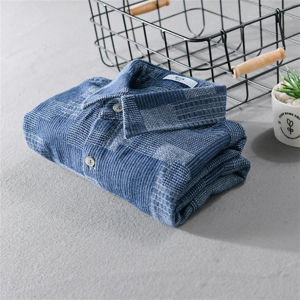 Men's Cotton Blend Check Shirt – Lightweight Relaxed Layer – view 5