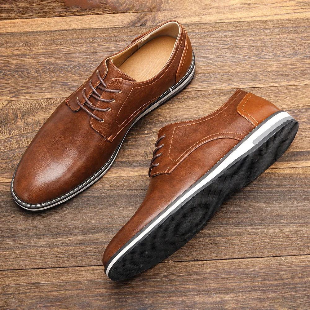 Men's Leather Hybrid Dress Shoes – Cushioned Sole – Office to Weekend – view 2