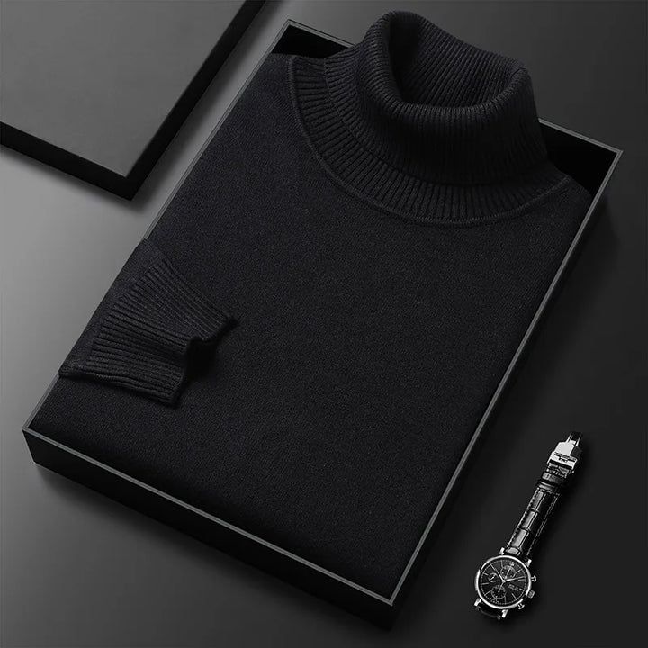 Men's Cashmere Blend Turtleneck Jumper – Warm Winter Layering – view 5