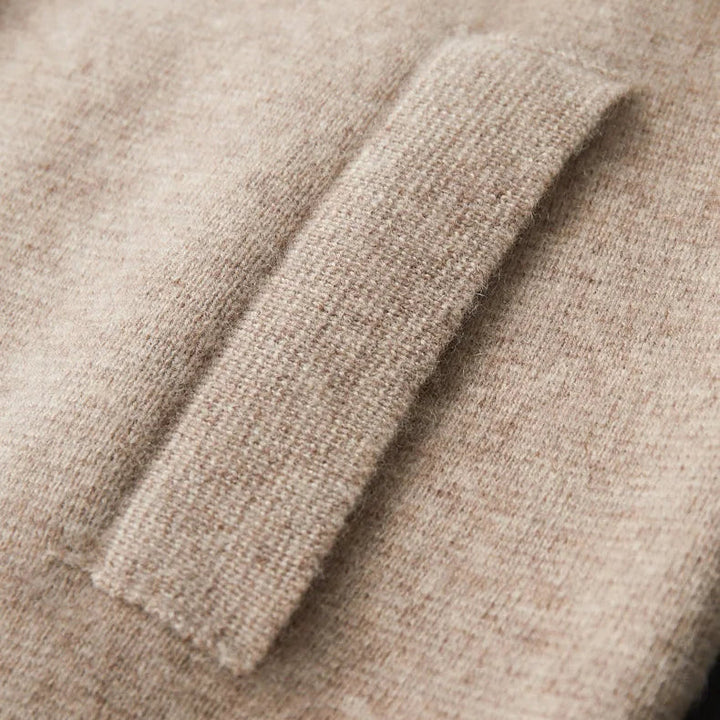 Men's Cashmere Zip Cardigan – Collared Knit with Pockets – view 12