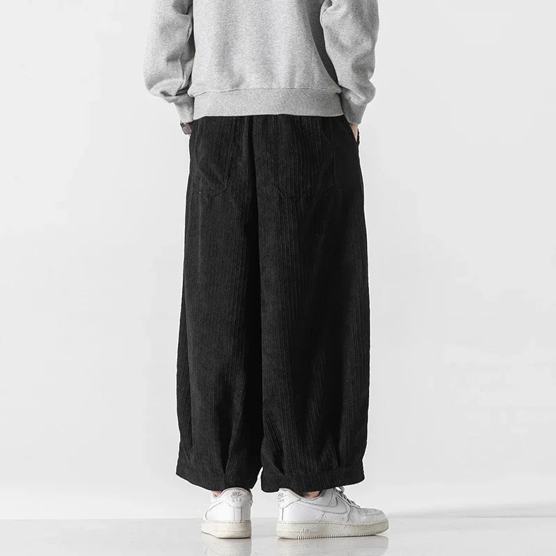 Men's Wide-Leg Corduroy Trousers – Relaxed Drawstring Comfort – view 9