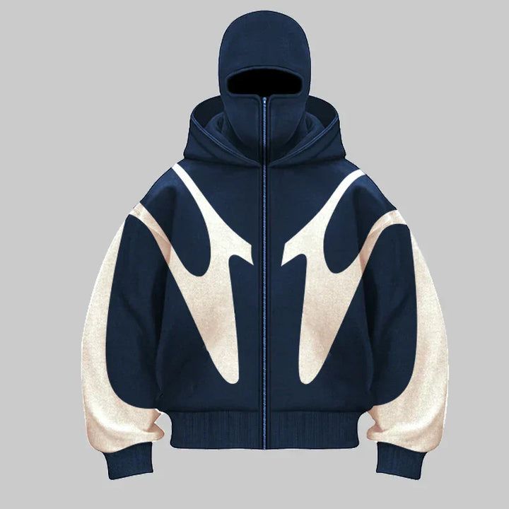 Men's Heavyweight Cotton Balaclava Hoodie – Windproof Streetwear