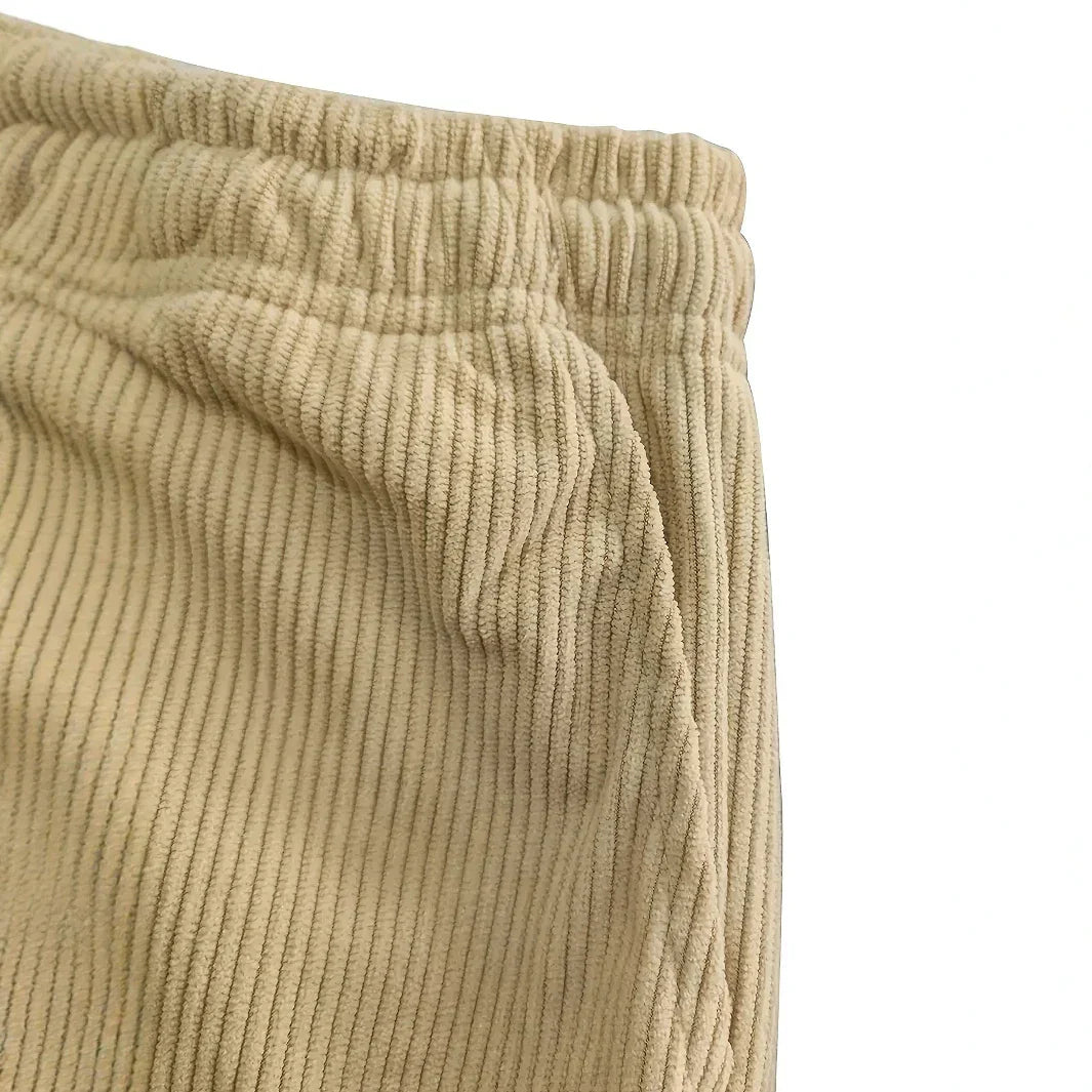 Men's Corduroy Joggers – Soft Straight-Leg Drawstring Trousers – view 4
