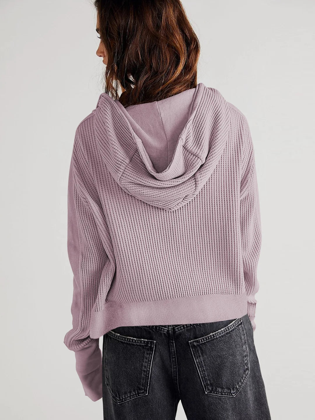 Women's Cropped Cotton Blend Hoodie – Soft Casual Layering