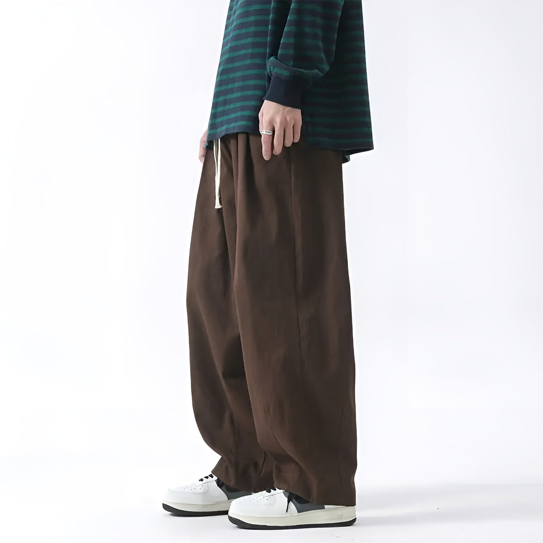 Men's Cotton Sarouel Trousers – Relaxed Pleated Harem Style – view 5