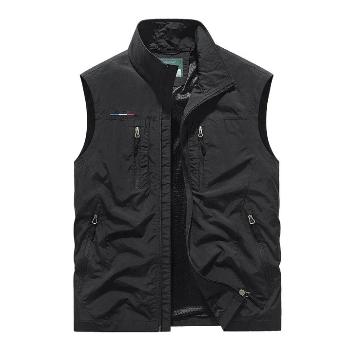 Men's Multi-Pocket Utility Gilet – Lightweight Nylon Vest – view 2