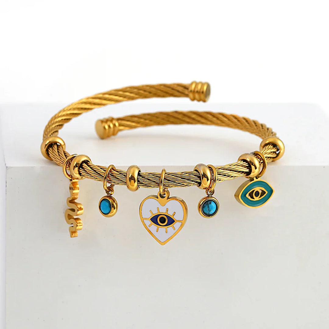 Women's Gold-Plated Charm Bracelet – Stainless Steel Jewellery – view 7