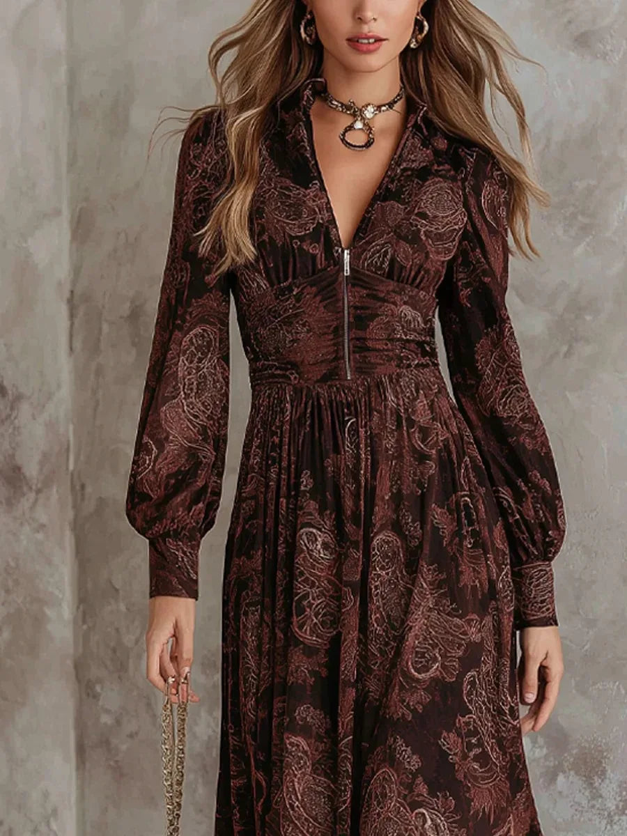 Women's Vintage Maxi Dress - Free-Spirited Bohemian Style
