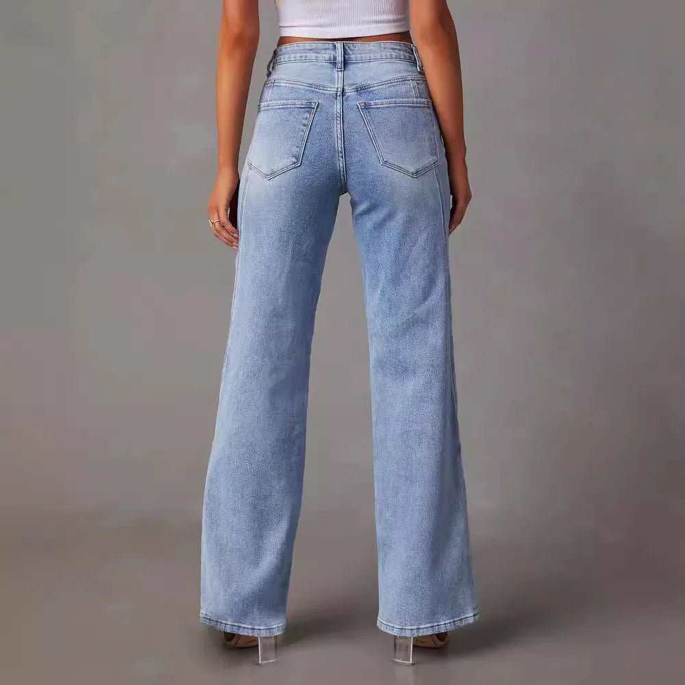 Women's Wide Leg Denim Jeans – Relaxed Everyday Comfort – view 3