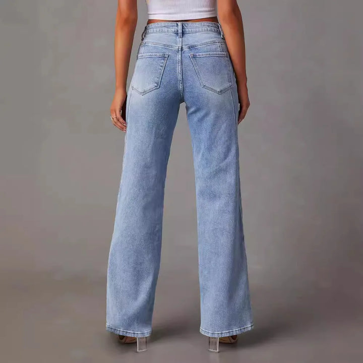 Women's Wide Leg Denim Jeans – Relaxed Everyday Comfort – view 3