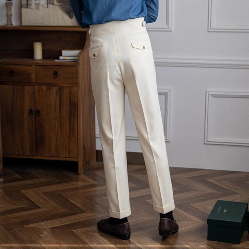 Men's Massimo Gurkha Trousers – High-Waist Tailored Pleated Fit – view 6