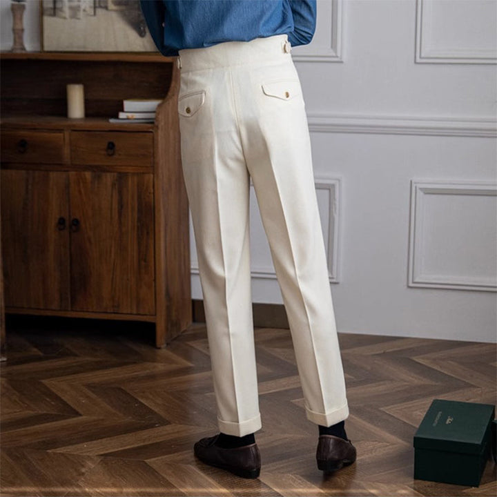 Men's Massimo Gurkha Trousers – High-Waist Tailored Pleated Fit – view 6