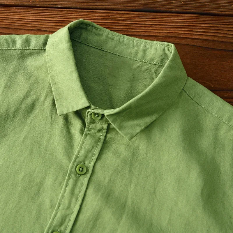 Men's Cotton-Linen Shirt – Bruno Lightweight Summer Button-Up – view 7