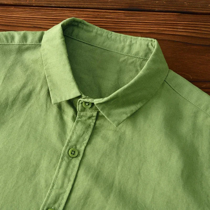 Men's Cotton-Linen Shirt – Bruno Lightweight Summer Button-Up – view 7