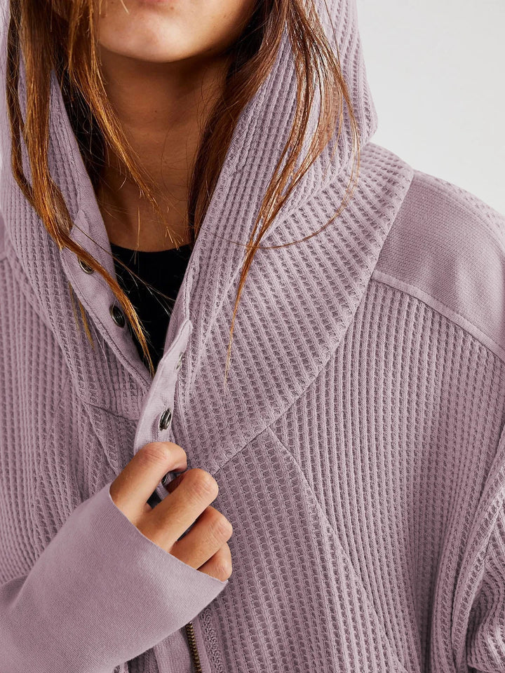 Women's Cropped Cotton Blend Hoodie – Soft Casual Layering