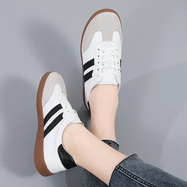 Women's Retro Suede Trainers – Cushioned Gum-Sole Sneakers