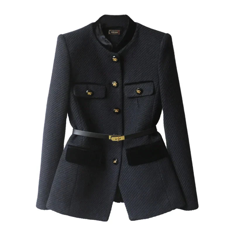 Women's Wool Blend Tailored Jacket – Smart Mid-Length Layer – view 5