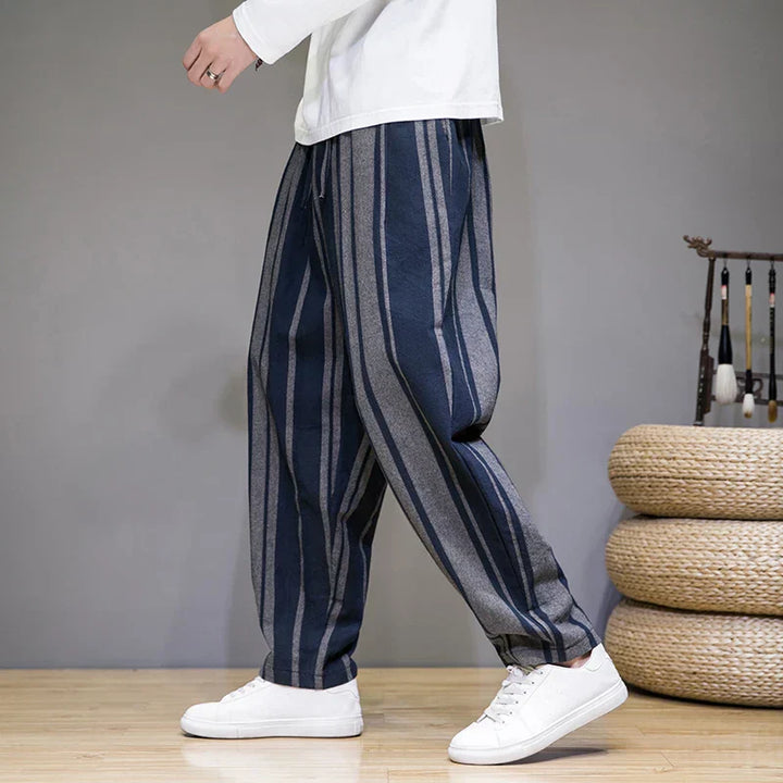 Men's Cotton-Linen Lounge Trousers – Relaxed Tapered Fit – view 2