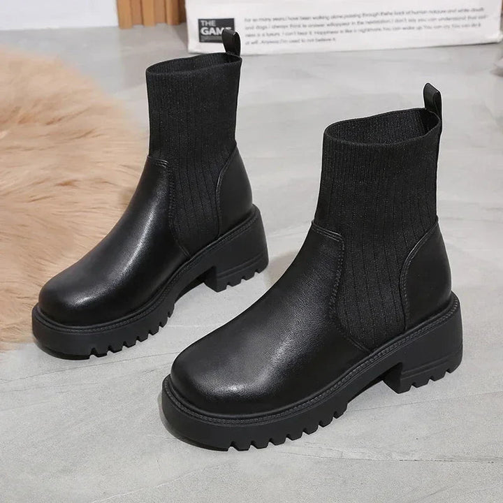 Women's Ribbed Knit Boots with Flexible Fit – Everyday Comfort – view 6