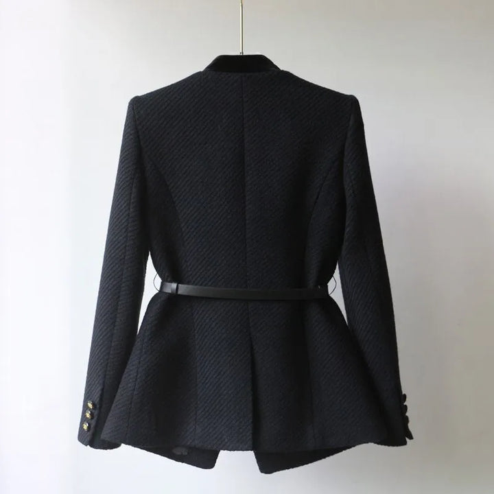 Women's Wool Blend Tailored Jacket – Smart Mid-Length Layer – view 3