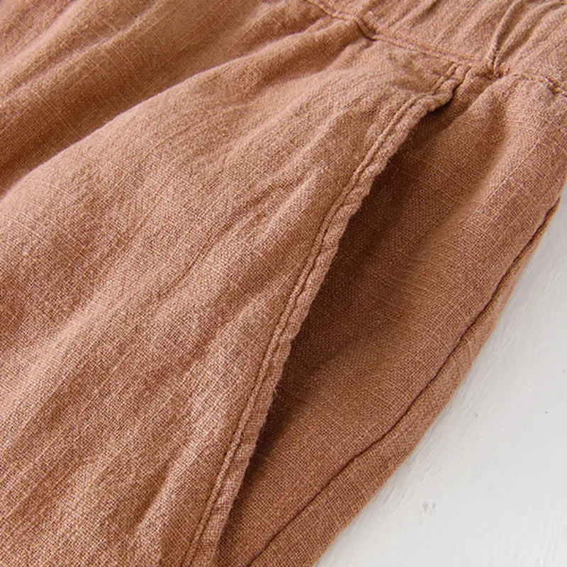 Men's Linen Blend Shorts – Relaxed Drawstring Summer Shorts – view 2