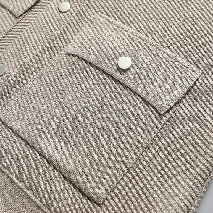 Men's Ribbed Knit Jacket with Snap Front – Smart Casual Layer – view 3