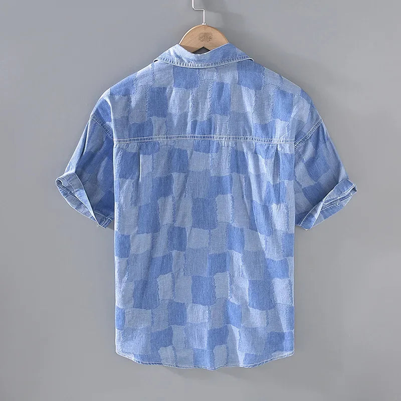 Men's Cotton Blend Check Shirt – Lightweight Relaxed Layer – view 2