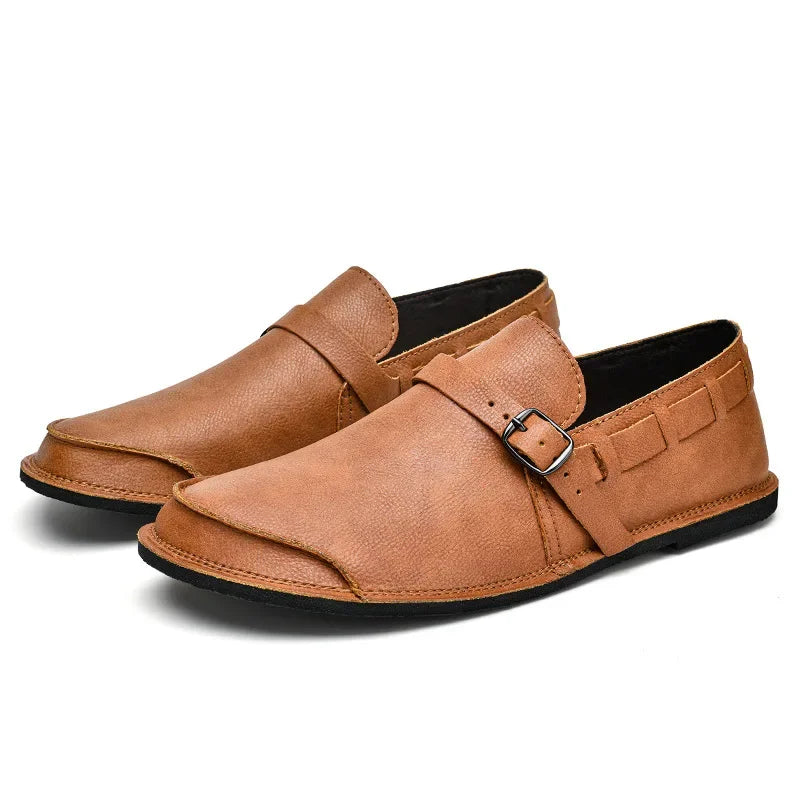 Massimo Men's Burnished Leather Monk Strap Loafers – Smart Shoes – view 12