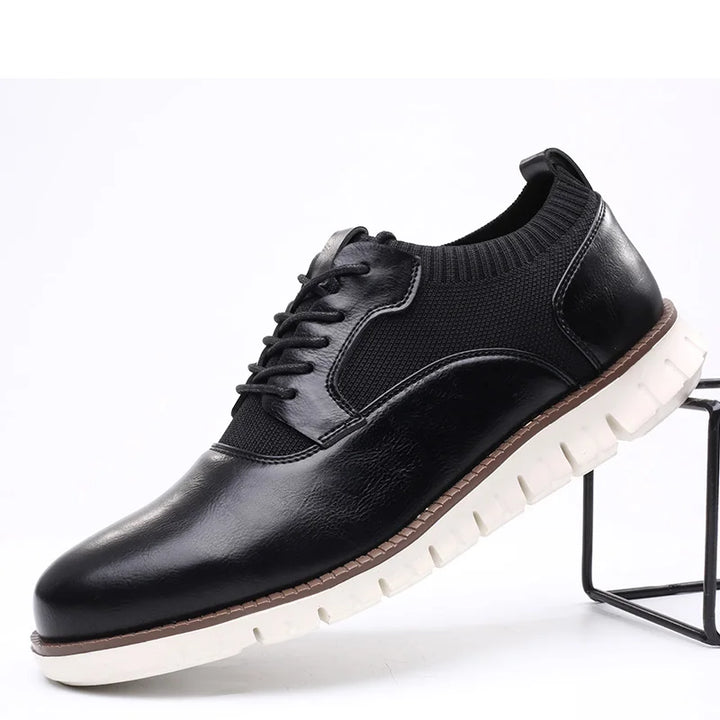 Men's Leather Knit Oxford Trainers – Smart Casual Hybrid Shoes – view 7