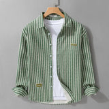 Men's Berrand Cotton Shirt – Lightweight Vertical Stripe Casual