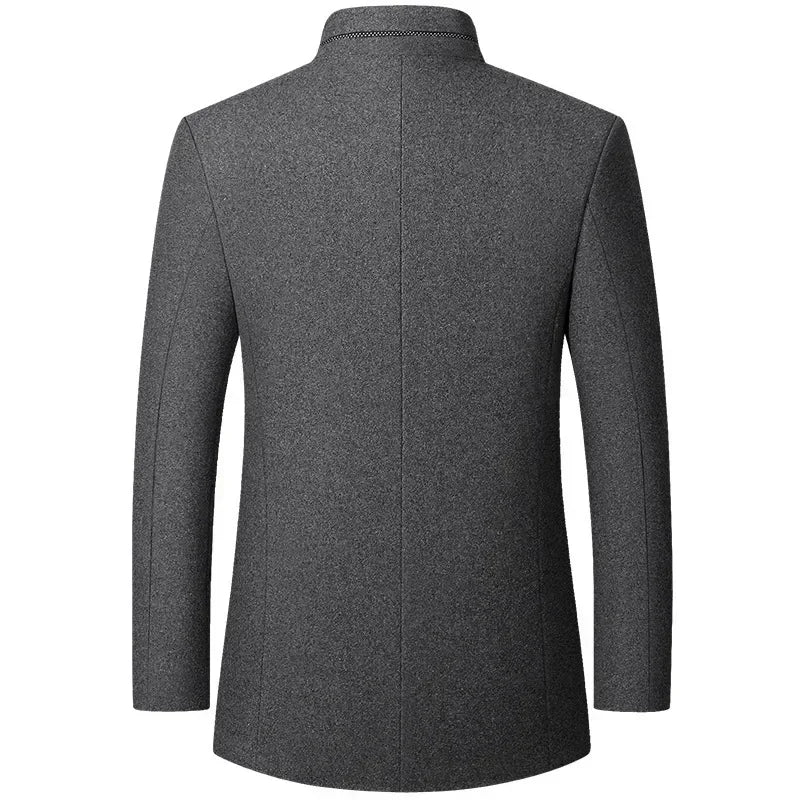 Men's Wool-Blend Overcoat – Quilted Warm Winter Coat – view 2